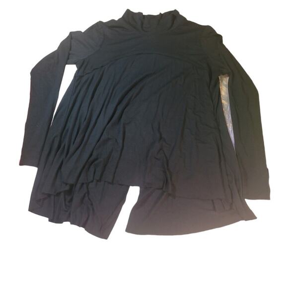 Frayed Jeans Tessa Back Slit Mock Neck Top – Women’s Small – Black – NWT - Picture 4 of 11